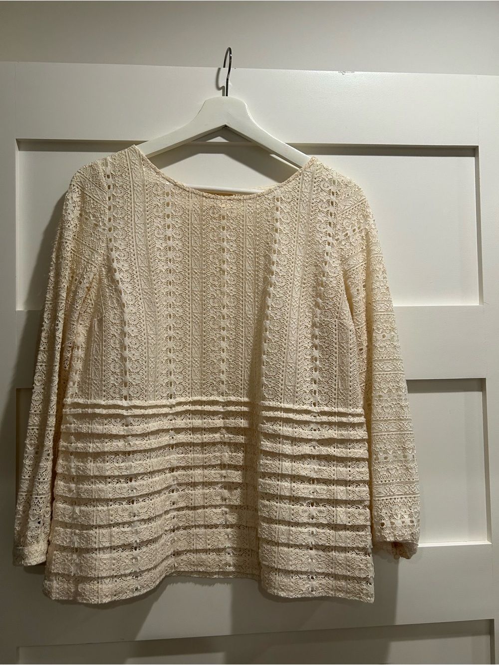 Sézane Ivory Cotton Lace Blouse – Size 40 / US 8